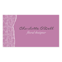 floral; purple business card templates