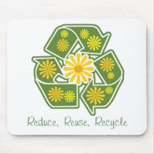 Floral Recycle Sign Mouse Mat