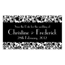 Floral Rococo Wedding, save the date mini cards Business Card Templates