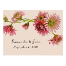 Floral Save the Date Post Card