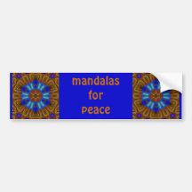 Floral Star Garden Mandala Bumper Sticker