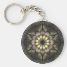Floral Star of David Keychain