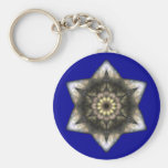 Floral Star of David Keychains