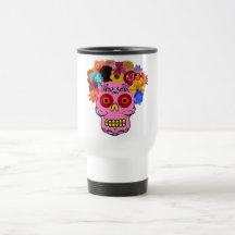 Floral Sugar Skull Coffee Mugs