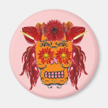 Floral Sugar Skull Fridge Magnet