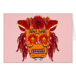 Floral Sugar Skull Greeting Card
