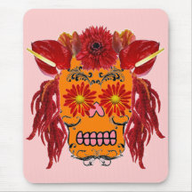 Floral Sugar Skull Mousepads