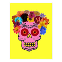 Floral Sugar Skull Postcard