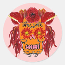 Floral Sugar Skull Sticker