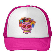 Floral Sugar Skull Trucker Hats