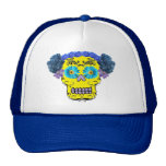 Floral Sugar Skull Trucker Hats