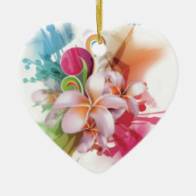 Floral swirly design in bright colors ornaments