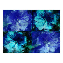 Floral Teal and Blue Post Cards