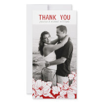 Floral Thank You Customized Photo Card