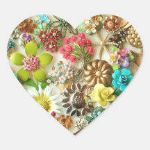 Floral Vintage Jewels Sticker
