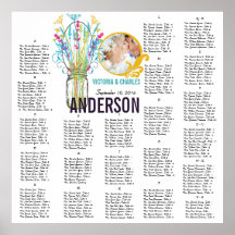 Floral Vintage Modern Mason Jar Seating Chart Posters