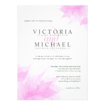 Floral Wedding Invitations - Pastel Pink