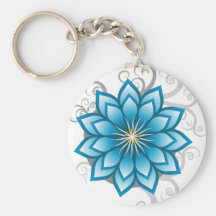 Florals - Blue Key Chains