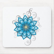 Florals - Blue Mouse Pads
