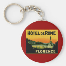 Florence Italy HOTEL DeROME Keychains