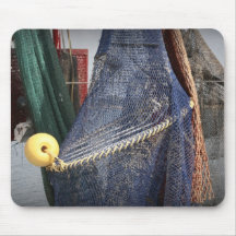 Florida fishing boat net closeup, faded version mousepad