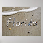 Florida in Seashells on the Beach Poster