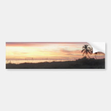 Florida sunsets palm ocean bumper sticker