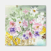 'Flower Basket' Magnet