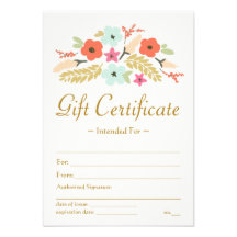 Flower Bouquet Gift Certificate Personalised Invite
