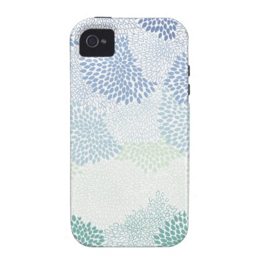 "Flower Burst" Blue iPhone 4/4S Case