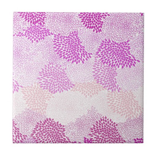 "Flower Burst" Pink Tiles