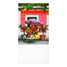 Flower Cart San Juan, Puerto Rico Custom Photo Card