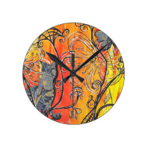 Flower Cat and Butterfly Wall Clocks