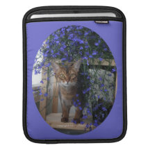 Flower Cat Oval iPad Sleeve