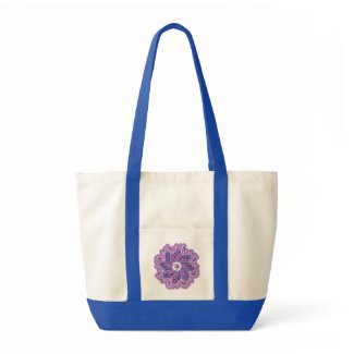 Flower & denim designer two tone bag bag