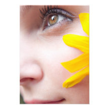 Flower Face Woman Personalized Announcements