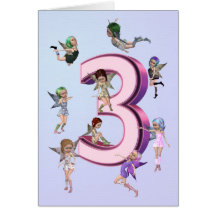 Flower fairies 3rd birthday card