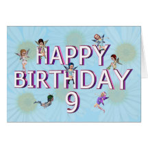 Flower fairies 9th birthday card