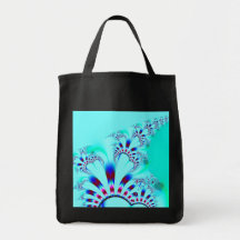 Flower · Fractal Art · Turquoise Canvas Bags