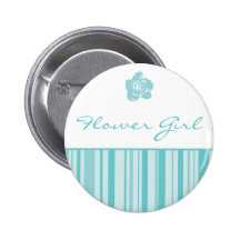 Flower Girl Button-Modern Stripes (Blue)