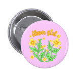Flower Girl Design #4 Pinback Button