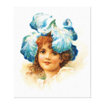Flower Girl in Blue Canvas Prints