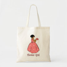 Flower Girl in Coral Canvas Bag