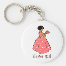 Flower Girl in Coral Key Chains