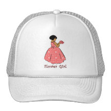 Flower Girl in Coral Mesh Hats