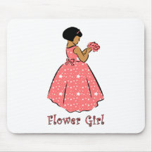 Flower Girl in Coral Mousemats
