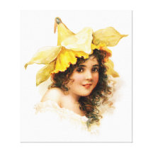 Flower Girl in Yellow Gallery Wrap Canvas