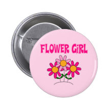 Flower Girl Pinback Button