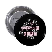 Flower Girl White on Black Pins