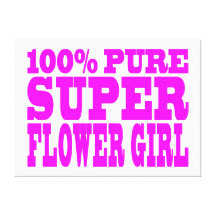 Flower Girls : Pink Super Flower Girl Stretched Canvas Prints